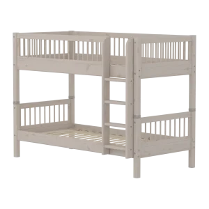 Bunk Bed 154 cm with Ladder and Safety Rail, 90x200 cm, Grey, with Bar Safety Rail