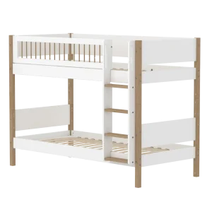 Bunk Bed 154 cm with Ladder and Safety Rail, 90x200 cm, White/Oak