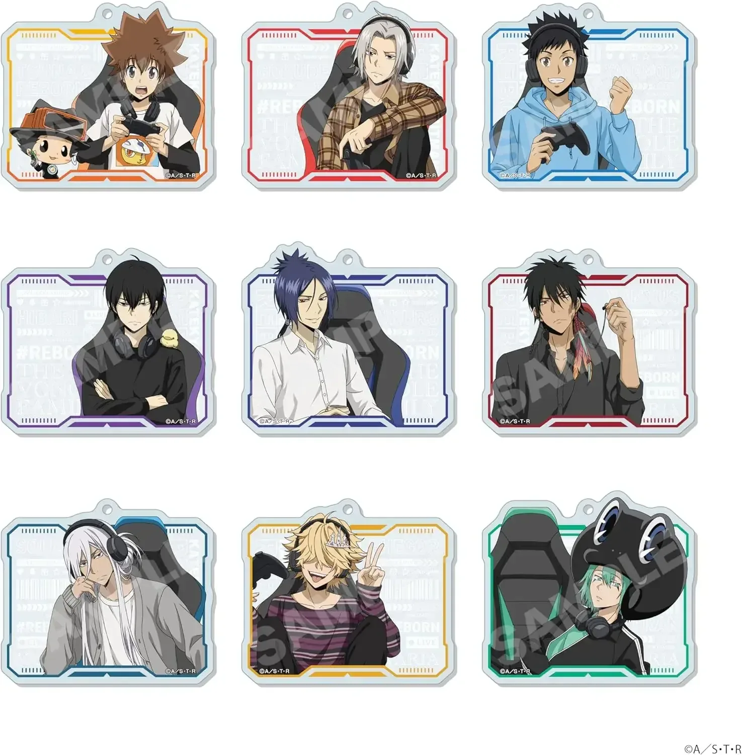CS Front Hitman Reborn Keyring Set - 9 Acrylic Collectibles