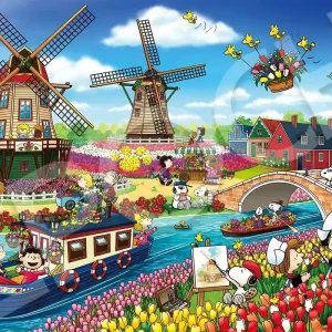 Epoch Jigsaw Puzzle Peanuts Snoopy Tulip Fields 1000 Piece Japan Official