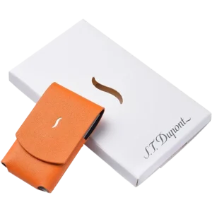 S.T. Dupont Minijet Lighter Leather Case Pouch – Orange