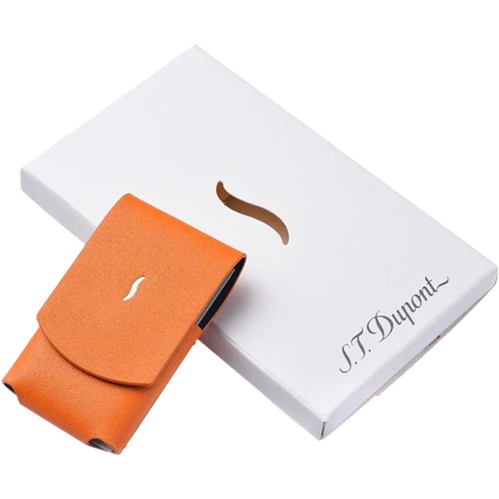 S.T. Dupont Minijet Lighter Leather Case Pouch – Orange