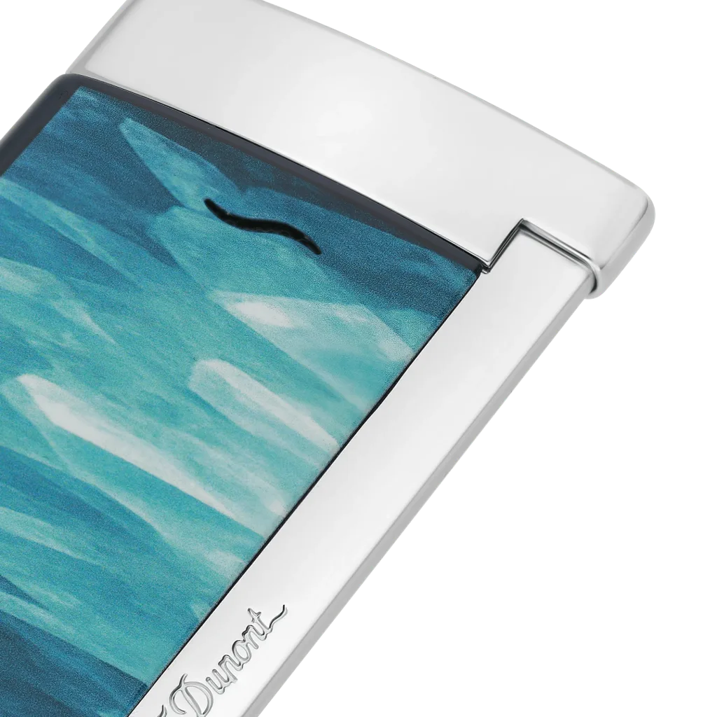S.T. Dupont Slim 7 Géode Lacquered Lighter – Blue - Image 2
