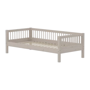 Single Bed, 90x200 cm, Grey, with Bar Safety Rail