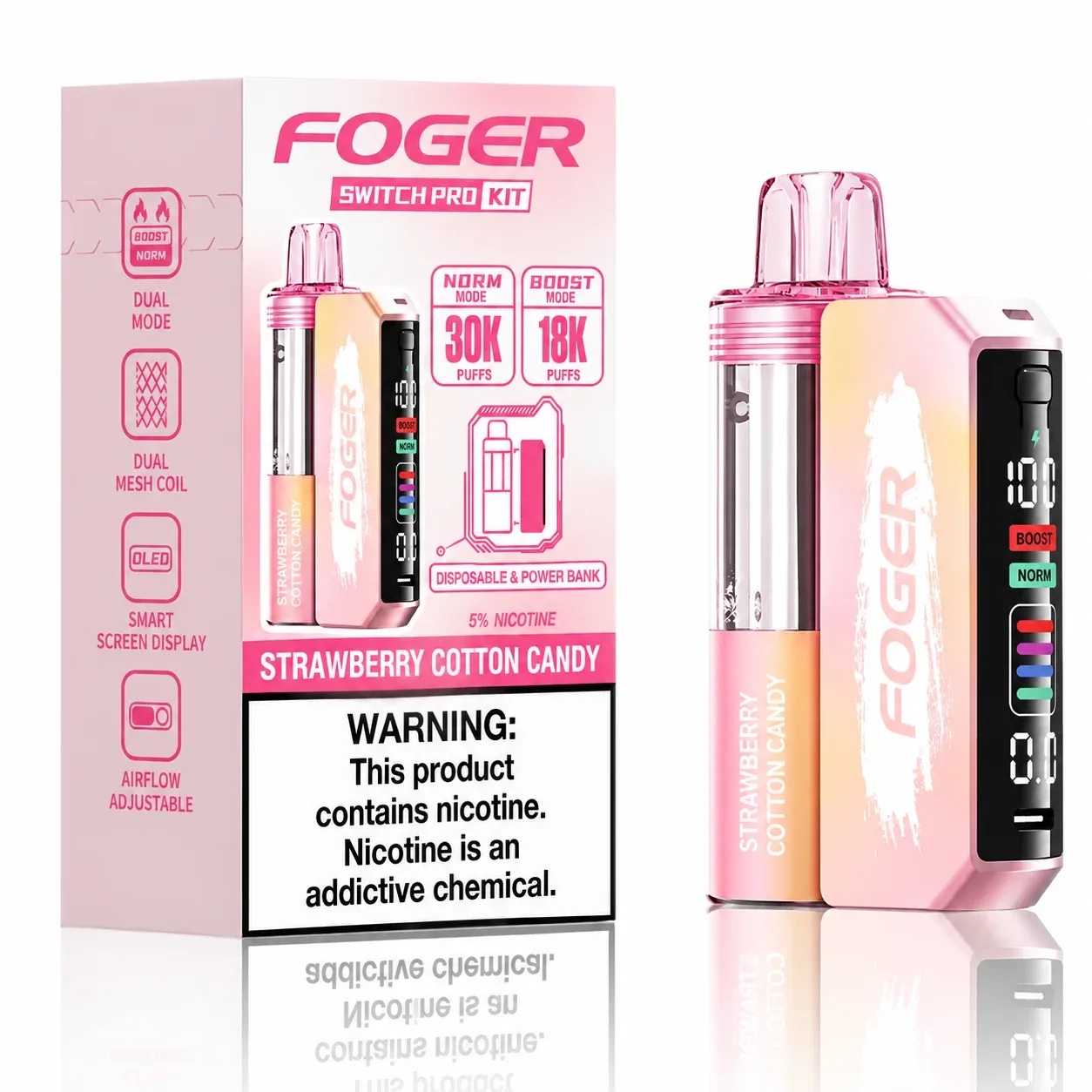 Strawberry Cotton Candy - Foger Switch Pro 30K Disposable Kit