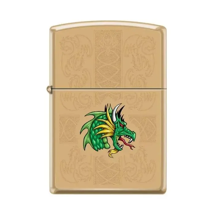 Zippo Lighter - Dazzling Dragon High Polish Brass